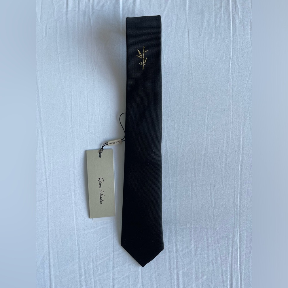 Silk Bamboo Print Tie